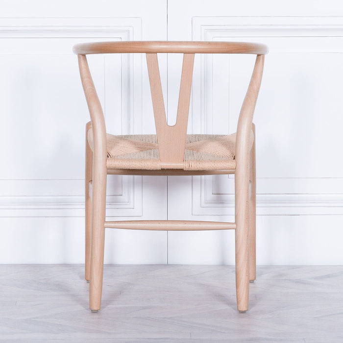 Wishbone Natural Wooden Dining Chair Dining Chairs Maison Repro 