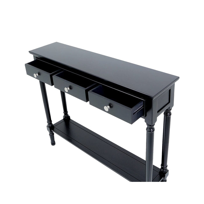 Value Medium Black Delta 3 Drawer Console Table Console Table CIMC 