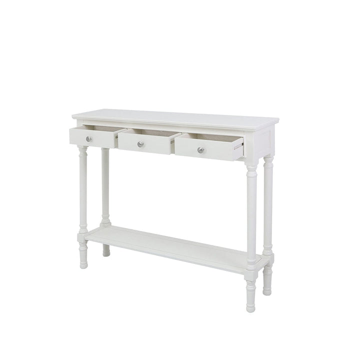 Value Medium White Delta 3 Drawer Console Table Console Table CIMC 