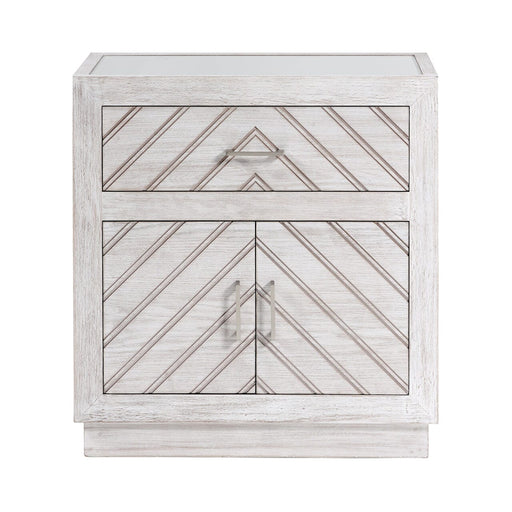 Chevron Natural Colour 2 Door 1 Drawer with Silver Handle and Arrow Design Wood Sideboard Sideboard CIMC 