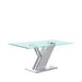 Lusso Wood Dining Table Covered with Marble Design Base with Rectangular Clear Glass Top Dining Tables CIMC 