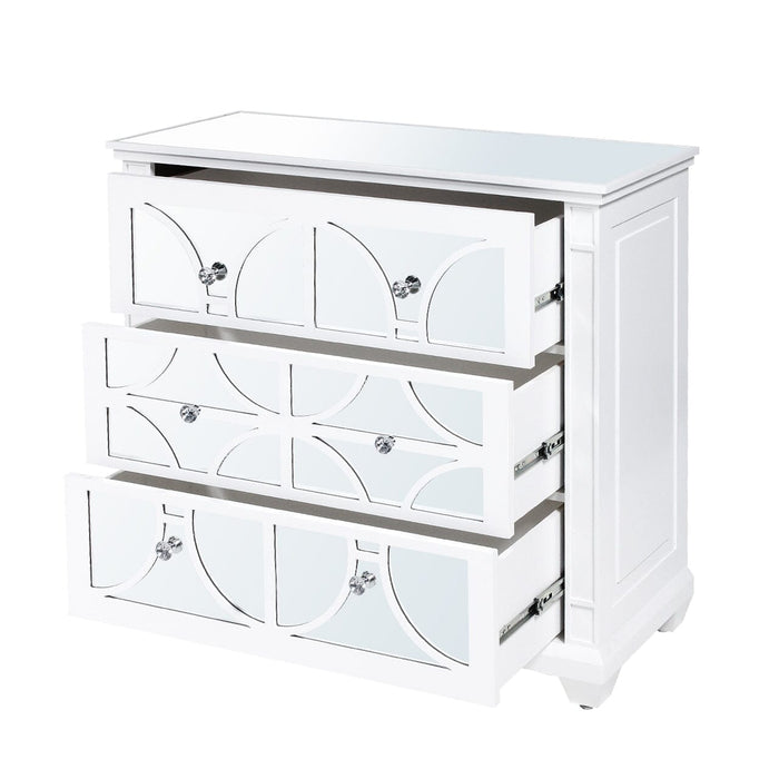 Torino White Wood 3 Drawer Chest Chest of Drawers CIMC 