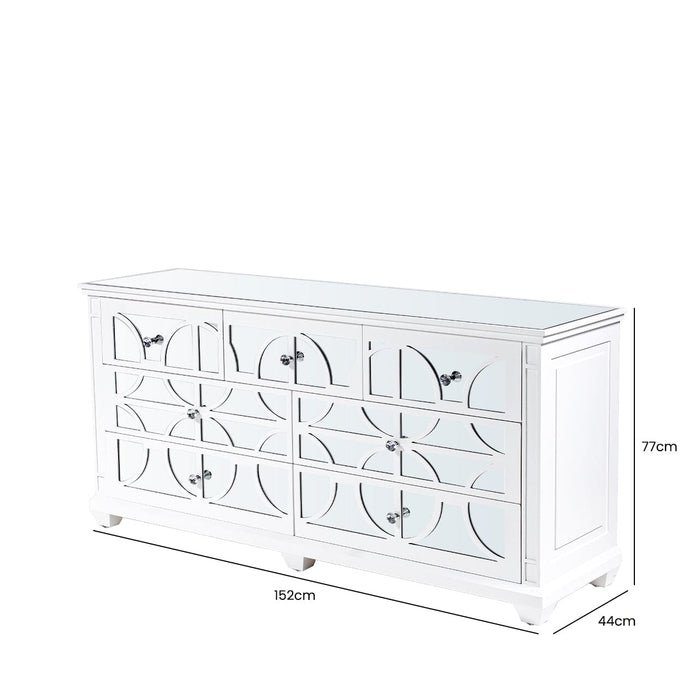 Torino White Wood 7 Drawer Chest Chest of Drawers CIMC 