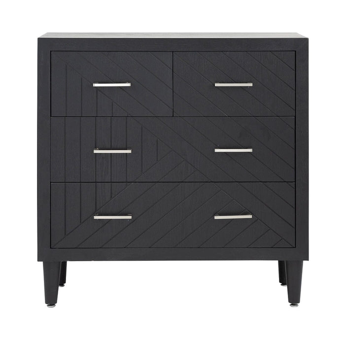 Solano 4 Drawer Chest Black - KD Legs Chest of Drawer CIMC 