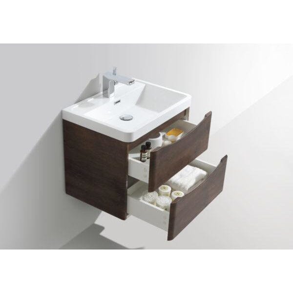 Bali Chestnut 600mm Wall Mounted Cabinet & Ceramic Basin Bathroom Furniture Vendor 116 