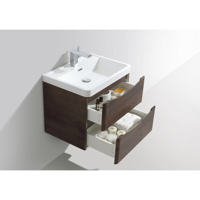 Bali Chestnut 600mm Wall Mounted Cabinet & Polymarble Basin Bathroom Furniture Vendor 116 