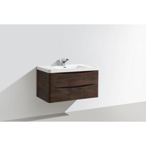 Bali Chestnut 900mm Wall Mounted Cabinet & Polymarble Basin Bathroom Furniture Vendor 116 