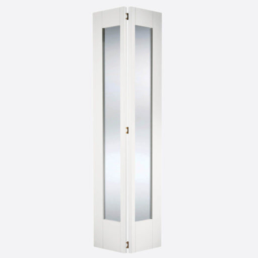 White Shaker Glazed 1L Bi-Fold Internal Doors Home Centre Direct 