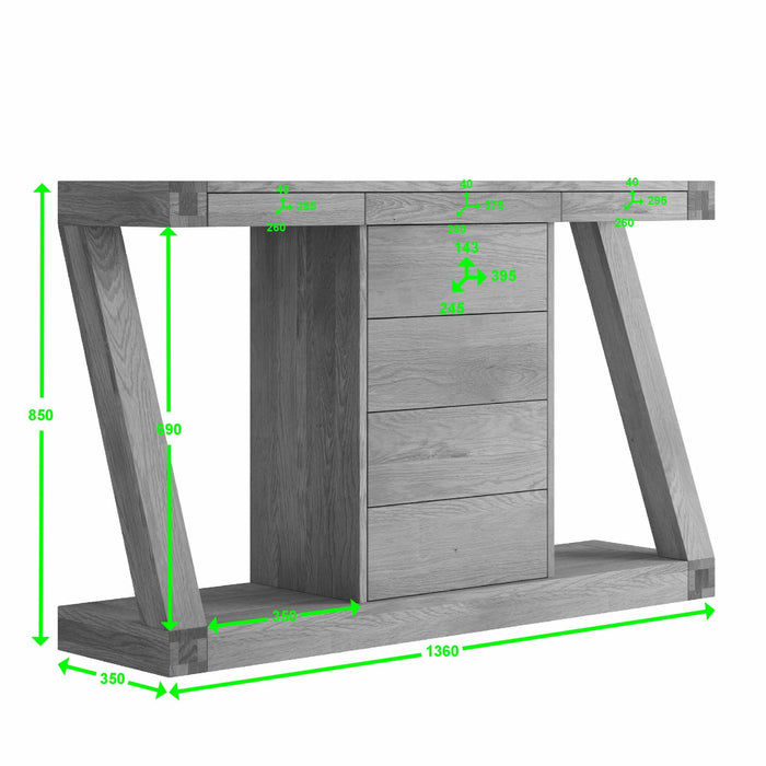 Z Wide Console with Drawers Console Tables GBH 