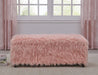 Heavy Shag Faux Sheepskin Ottoman-Pink Stools/Benches Derrys 