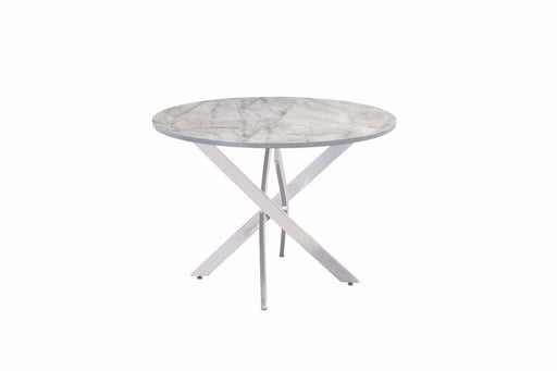 Alford 1.07mROUND DINING TABLE - GREY MARBLE (CHROME LEG) Dining Table supplier 120 