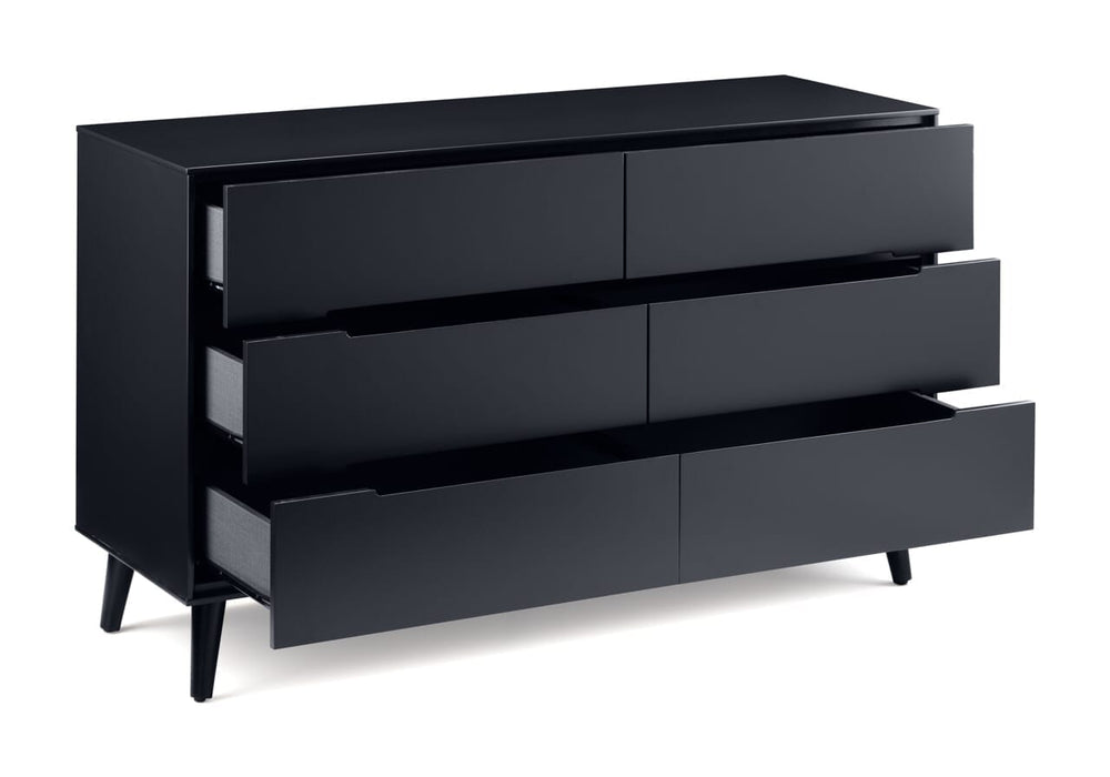 Alicia 6 Drawer Wide Chest - Anthracite Chest of Drawers Julian Bowen V2 