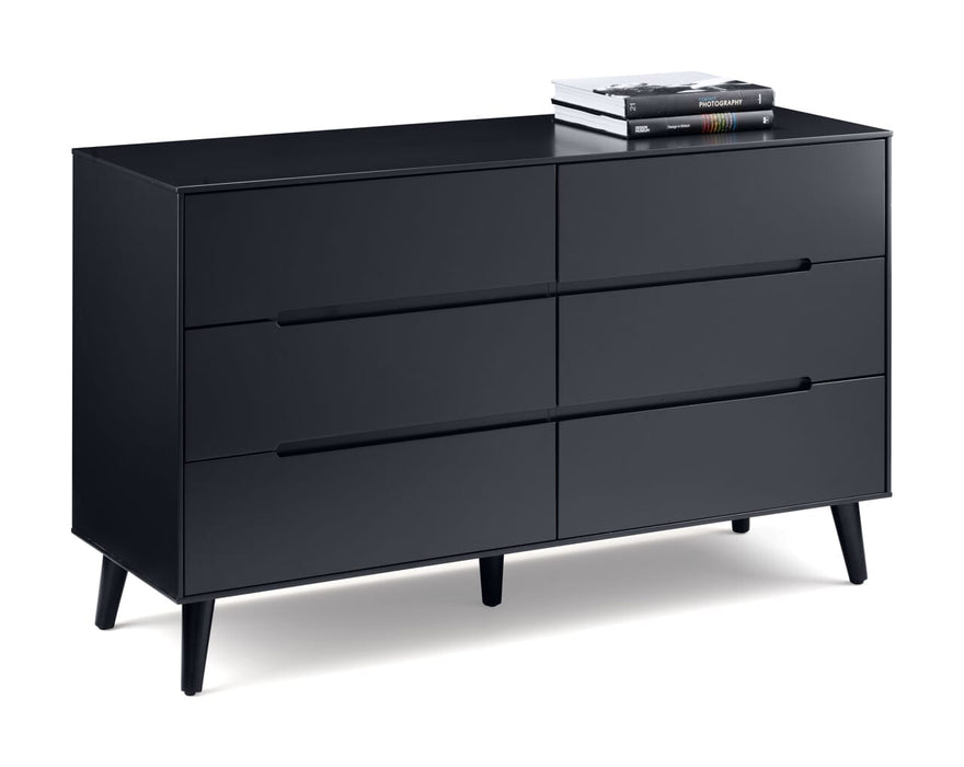 Alicia 6 Drawer Wide Chest - Anthracite Chest of Drawers Julian Bowen V2 