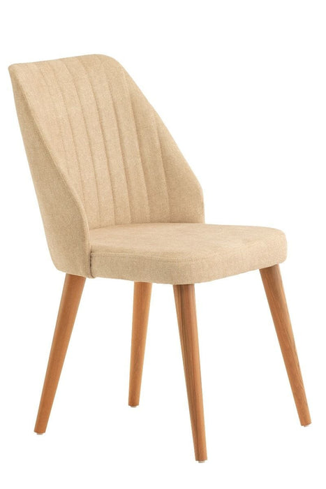 Hazal Chair - Beige/Walnut (Set of 2) Accent Chair Derrys 