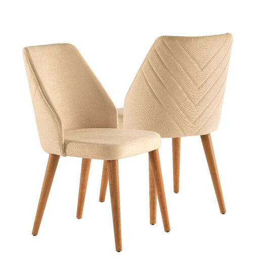 Zara Chair - Beige/Walnut (Set of 2) Accent Chair Derrys 