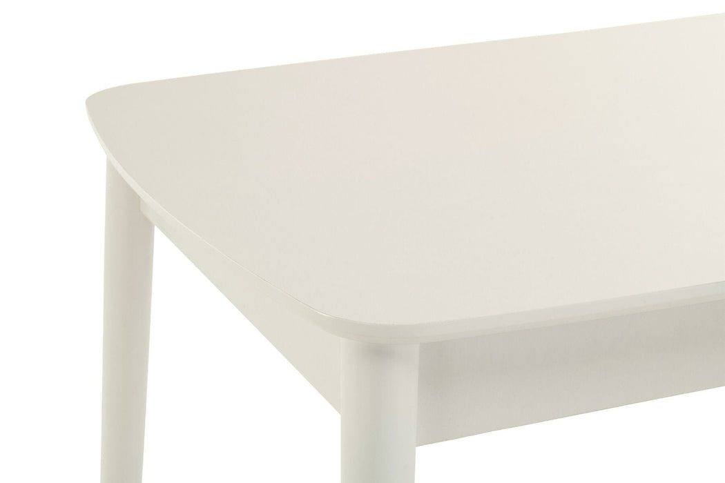 Fara Extending Dining Table White + 6 Chairs Blue *special* Extending Dining Table Derrys 