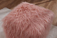 Heavy Shag Faux Sheepskin Cube Stool- Pink Stools/Benches Derrys 