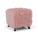 Heavy Shag Faux Sheepskin Cube Stool- Pink Stools/Benches Derrys 