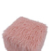 Heavy Shag Faux Sheepskin Cube Stool- Pink Stools/Benches Derrys 