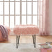 Faux Sheepskin Dressing Table Stool-Pink Stools/Benches Derrys 