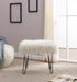 Faux Sheepskin Dressing Table Stool-White Stools/Benches Derrys 