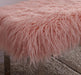 Heavy Shag Faux Sheepskin Bench-Pink Stools/Benches Derrys 