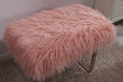 Heavy Shag Faux Sheepskin Bench-Pink Stools/Benches Derrys 