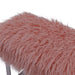 Heavy Shag Faux Sheepskin Bench-Pink Stools/Benches Derrys 