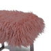 Heavy Shag Faux Sheepskin Bench-Pink Stools/Benches Derrys 