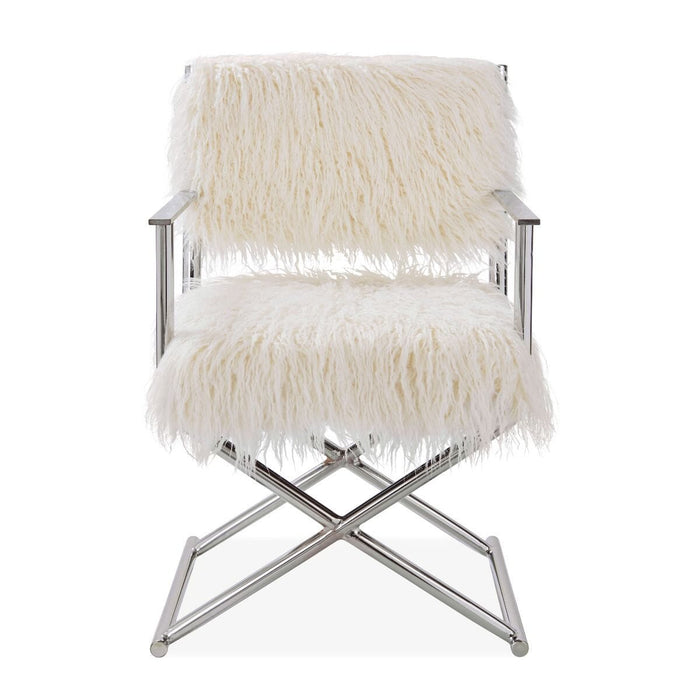 Faux Sheepskin Directors Chair-White Chair Derrys 