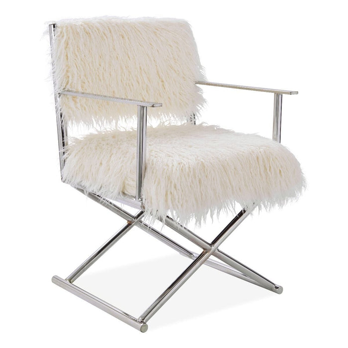 Faux Sheepskin Directors Chair-White Chair Derrys 