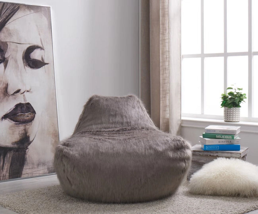 Faux Sheepskin Bean Bag-Grey Stools/Benches Derrys 