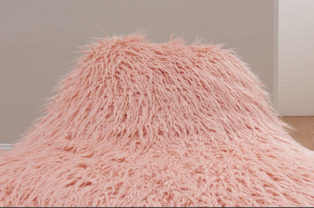 Faux Sheepskin Bean Bag-Pink Stools/Benches Derrys 