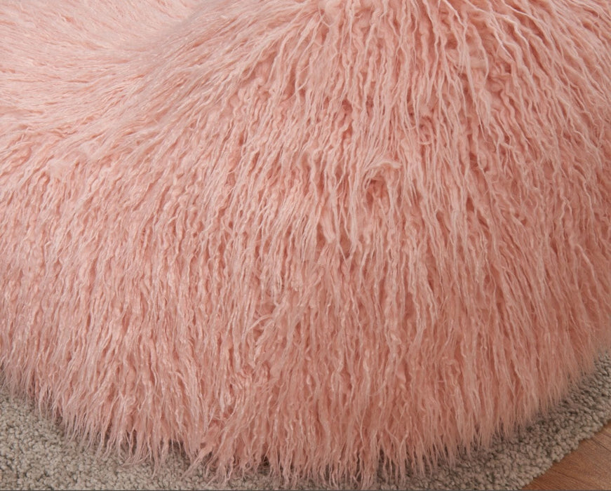 Faux Sheepskin Bean Bag-Pink Stools/Benches Derrys 