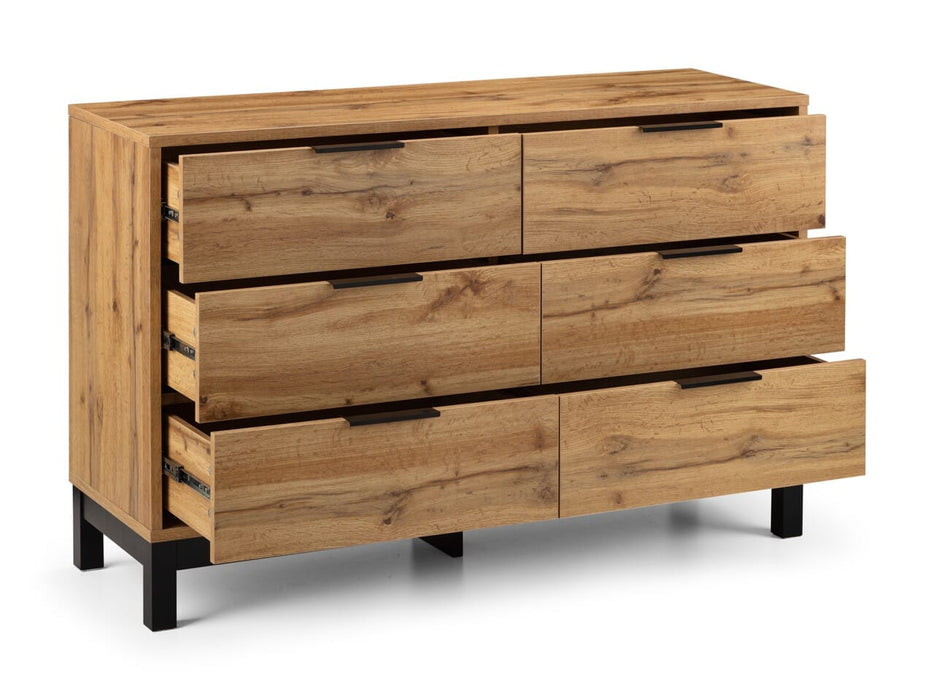 Bali 6 Drawer Wide Chest Chest Of Drawers Julian Bowen V2 