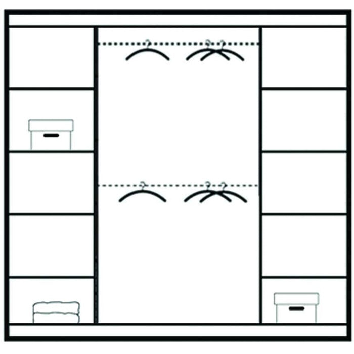 Wardrobe BREMA 210 White+Mirror Sliding Wardrobes Home Centre Direct 