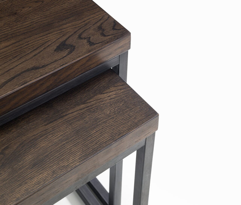 Brooklyn Nesting Lamp Tables - Dark Oak Lamp Table Julian Bowen V2 