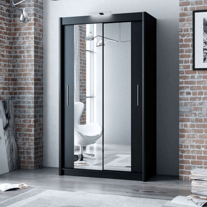 Wardrobe Rome 120 Black Sliding Wardrobes Home Centre Direct 