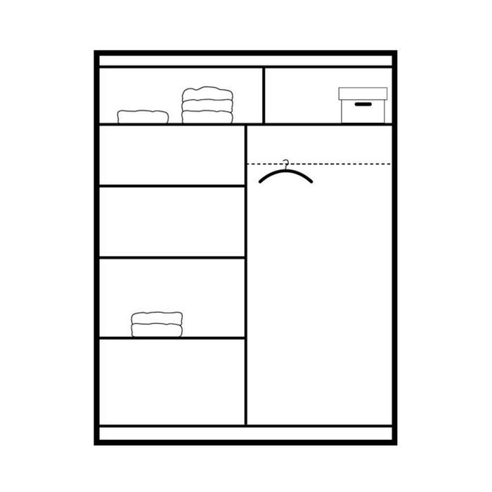 Seville 150cm Wardrobe Black Sliding Wardrobes Home Centre Direct 