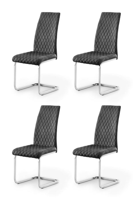 Calabria Velvet Cantilever Chair - Grey (4 Per Box) Dining Chairs Julian Bowen V2 