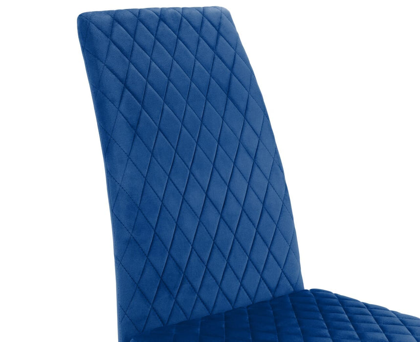 Calabria Velvet Cantilever Chair - Blue (4 Per Box) Dining Chairs Julian Bowen V2 