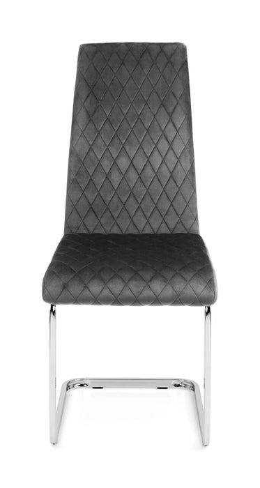 Calabria Velvet Cantilever Chair - Grey (4 Per Box) Dining Chairs Julian Bowen V2 