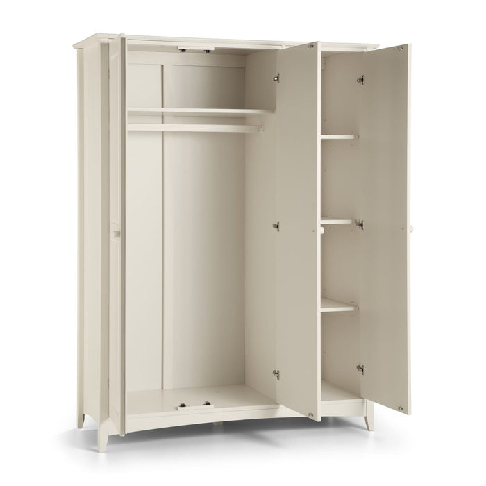 Cameo 3 Door Wardrobe - Stone White Wardrobe Julian Bowen V2 