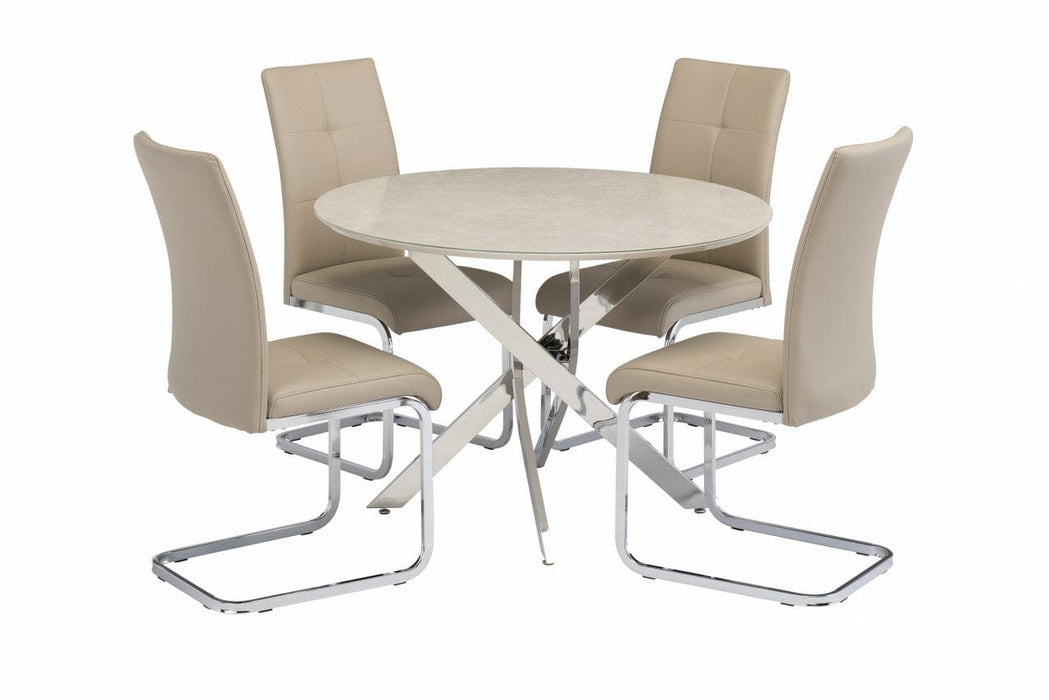 FARGO 1.07m ROUND DINING TABLE (CHROME LEGS) Dining Table supplier 120 