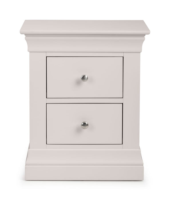 Clermont 2 Drawer Bedside - Light Grey Bedside Tables Julian Bowen V2 