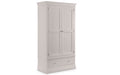 Clermont 2 Door 1 Drawer Wardrobe - Light Grey Wardrobe Julian Bowen V2 