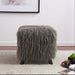 Heavy Shag Faux Sheepskin Cube Stool- Grey Stools/Benches Derrys 