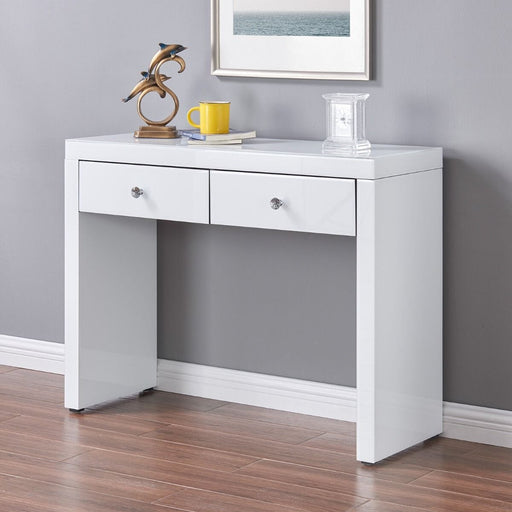 Hollywood White 2 Drawer Console Table Console Tables Derrys 