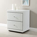 Hollywood 2 Drawer End Table-White Bedside Tables Derrys 