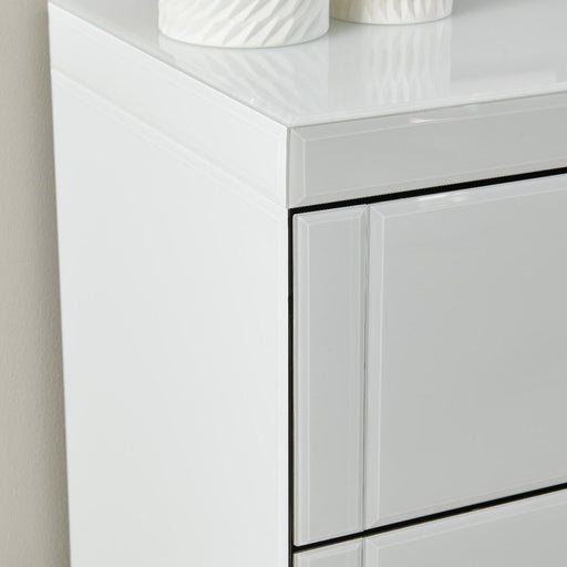 Hollywood 2 Drawer End Table-White Bedside Tables Derrys 